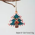 Addobbo natalizio in legno con renna 3D e bordo a strisce rosse per albero di Natale - Stile D (Renna)