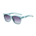 Y2K square frame sunglasses with light blue hollow temples and purple gradient lenses - Blue Frame Gradient Grey Lens