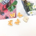 DIY butterfly pendant charms in orange enamel and gold finish for jewelry making - 11mm / Orange