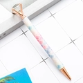 Stylo bille en métal or rose à diamant avec motif d'écailles de sirène et dégradé - Pointe Balle 1,0 mm / Dégradé d'écailles