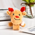 Plush Christmas reindeer slap bracelet with red antlers for kids holiday accessory - T2-30 Large Head Reindeer