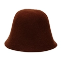 Macro shot of dark brown wool felt fabric texture on a vintage style bucket hat - Regular Fit / Coffee