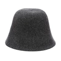 Close-up of dark grey wool felt texture on a minimalist bucket hat with sharp details - Regular Fit / Gray