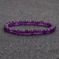 Elegante pulsera de ágata púrpura de 6mm con cuentas de cristal redondas y pulidas - Púrpura Oscuro (18)