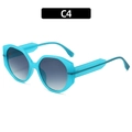 Gafas de sol redondas con montura azul lago translúcido y lentes grises degradadas - Montura azul lago Lentes grises degradados (C4)