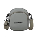 Light sage green nylon crossbody bag with MEIXIAOMEI logo and adjustable fabric strap - Green Without Charm