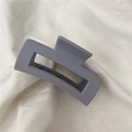 Matte grey rectangular hollow hair claw clip in a minimalist geometric style - Rectangular Claw Clip / Light Gray