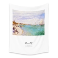 Artistic Monet Seaview bohemian wall tapestry with elegant blue ocean painting - 73X95CM (Cross-border Brushed Style) / Seaview Series XIII (LT202-5)