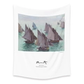 Bohemian style Monet Impressionist Sunrise white tapestry wall hanging for room decor - 73X95CM (Brushed Fabric) / Impression Sunrise (LT202-26)