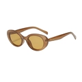 Transparente braune ovale Sonnenbrille mit gelben Gläsern und goldenen Sternen - Tee Rahmen Tee Gläser