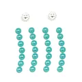 DIY rhinestone face jewels with teal faux pearls and silver lace metal settings - ET-09-3 Cyan Pearl Set