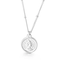 Collana in acciaio inossidabile argento con pendente moneta Elizabeth su sfondo bianco - Acciaio (KN112523-Z)
