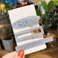 Set of three grey-blue glitter acrylic hair clips with elegant gold metal finish - Grey Blue Terrazzo Sequin Set (6#) / 3-Pack