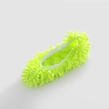 Neon green chenille microfiber mop slipper cover with elastic band for easy floor cleaning - White Edge - Green