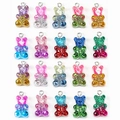 Set van 20 kleurrijke glitterhars beerhangers voor DIY sieraden maken - Gemengde Glinsterende Beren