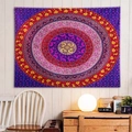 Böhmischer Mandala-Wandteppich mit lila und gelben Mustern für die Wanddekoration - 150x130cm / Mandala Stil 1