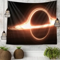 Cosmic black hole tapestry for wall hanging with bright accretion disk art decor - 150x130cm / Style 1