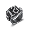 Vintage Silberring mit Glückszahl 13 und seitlichen Totenkopf-Gravuren für Damen und Herren - US 7 / Vintage Silber 13103 (Frontal 13 mit Seitlichem Totenkopf)
