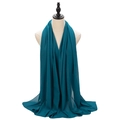Deep teal pearl chiffon hijab scarf for women made of lightweight and breathable fabric - Teal