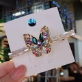 Fermaglio per capelli a farfalla con cristalli scintillanti e strass colorati - Colorato