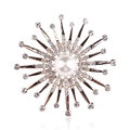 Elegant rose gold sunburst brooch featuring a central pearl and sparkling rhinestones - xz4459 Radiant Sun