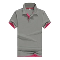 Kurzärmliges Polo-Shirt in Dunkelgrau mit kontrastierenden Details in Rosarot am Kragen - S / Grau Rosenrot