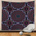 Blue and purple mandala tapestry for wall decor, bohemian style meditation backdrop - Blue Purple Magenta Mandala