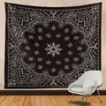 Mandala tapestry with black and white paisley pattern for yoga and home wall decoration - Paisley Black White