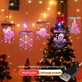 3D bunte LED-Weihnachtsfenster-Hängelichter mit Weihnachtsmann und Schneemann, USB-Betrieb - USB Immer an / Bunt