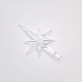 Estrella de ocho puntas transparente de acrílico para copa de árbol de Navidad con ranura - Transparente
