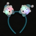 Luminous blue Christmas headband with glowing white bear wearing a blue festive hat - Colorful Luminous Bear