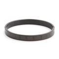 Detail of black brushed stainless steel bracelet featuring engraved Roman numerals design - Gun Black