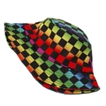 Chapeau bob à carreaux arc-en-ciel pour femme idéal pour les sorties estivales - 58cm / Grille Colorée