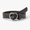 Dark brown belt for women and girls featuring a heart buckle and heart-shaped hole cutouts - Coffee