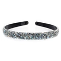 Minimalist black headband featuring multi-color sparkling rhinestones and crystal detail - AB Color
