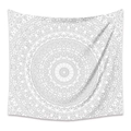 Arazzo bohémien con mandala grigio su tessuto bianco per decorazione della camera - 73*95CM / LT177-4-Mandala Grigio Bianco