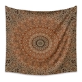 Tapisserie mandala bohème en marron foncé et blanc crème pour décor mural - 73X95CM / Tissu Brossé / LT178-7 (Brun-Crème)