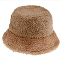 Dikke warme teddy fleece vissershoed in lichtbruin met zachte pluche voor de winter - Lichtkoffie