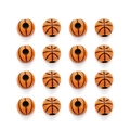 16 pack of 12mm orange basketball acrylic beads with large holes for DIY jewelry making - Orange Basketball / 11mm (ai-50 Pieces/Pack)