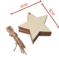 Étoiles en bois DIY de 8cm avec corde en jute pour décoration de Noël rustique - Pentagramme