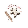 Gingerbread man shaped wooden Christmas hanging tags with jute twine, 5.3x7.9cm size - Gingerbread Man 2