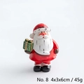 Christmas Santa resin miniature figurine No. 8 holding green gift box, 4x3x6cm - Style 8 (Santa with Gift Box)