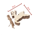 Rustic 8cm wooden reindeer Christmas ornaments set with natural jute twine strings - Christmas Deer