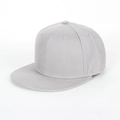 Detail of a light grey six-panel hip hop cap with breathable eyelets and flat brim - 58CM (Fits 56-59CM) / Gray