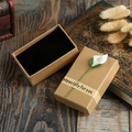 Retro kraft paper jewelry gift box with black velvet lining and calla lily decoration - Kraft Paper Jewelry Box / 8.7x5.5x2.8cm