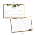 Set of 4x6 inch double-sided floral recipe cards with vintage kraft paper borders - Vintage Floral Kraft Border Style (Model C) / 10cm x 15cm