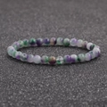 Pulsera de cuentas con piedras de ágata fluorita natural violeta verde blanca 6mm - Fluorita Multicolor