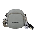 Light grey nylon crossbody bag with adjustable strap and daisy sneaker charms - Green with Daisy Shoe Charm
