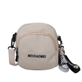 Minimalist beige canvas crossbody bag for women featuring a mini shoe charm detail - White with Daisy Shoe Charm