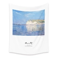 Bohemian Monet style seascape tapestry with light blue ocean waves on white fabric - Lt202-9 / 150X200CM (Brushed Fabric)